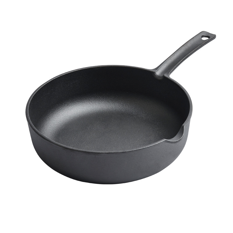 Pequeña olla de sopa pequeña de hierro fundido feliz hierro puro solo wok pequeño hierro de cerdo hogar olla de leche sin recubrimiento olla de usos múltiples