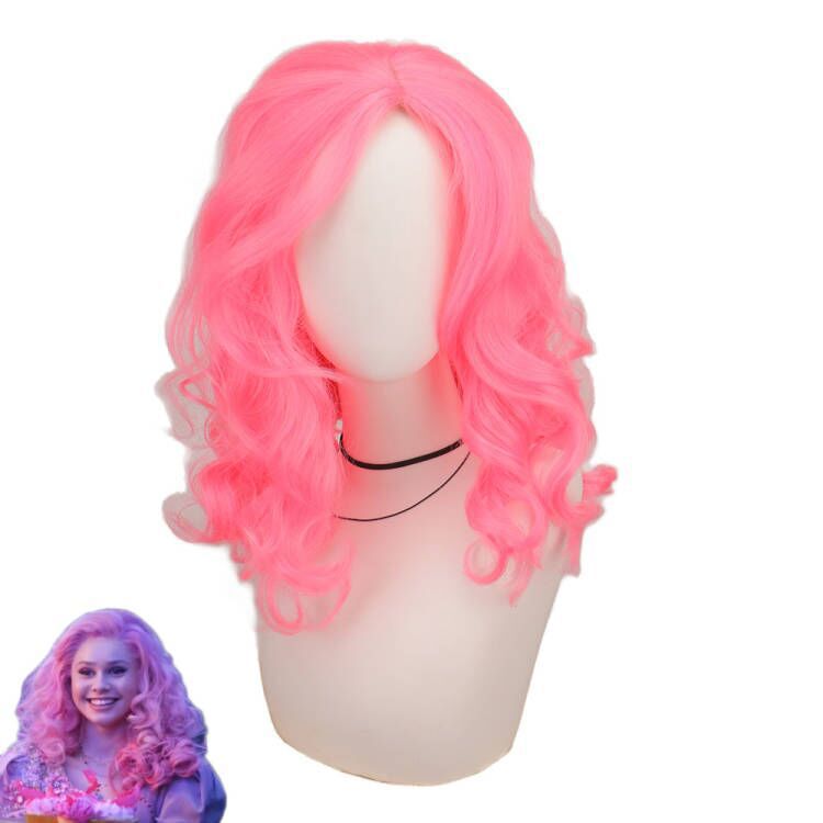 Silk Descendants 4 Descendants 4 Starlight Heiress Queen of Hearts Cos Wig Medium Long Curly Pink