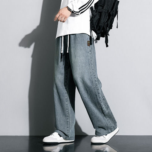 JYF-A502 autumn new style, fatted and enlarged straight jeans woven pants      Price control 69 yuan