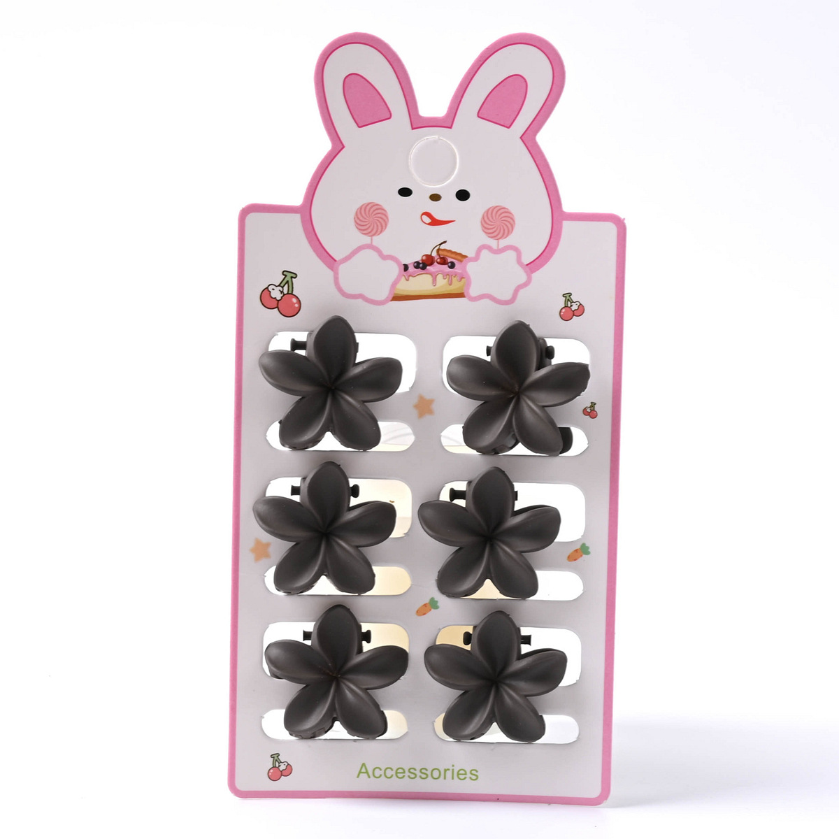 Pequeño huevo flor clip de dibujos animados oso impresión de color cabello pequeño lindo clip de cabello joyas para el cabello