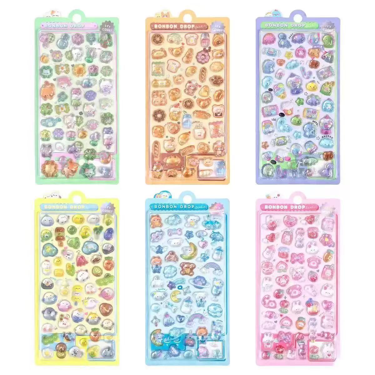 Pegatinas divertidas en relieve de dibujos animados japoneses, pegatinas decorativas de diamantes de cristal para niños, pegatinas 3D, pegatinas tridimensionales lindas para niños image 8