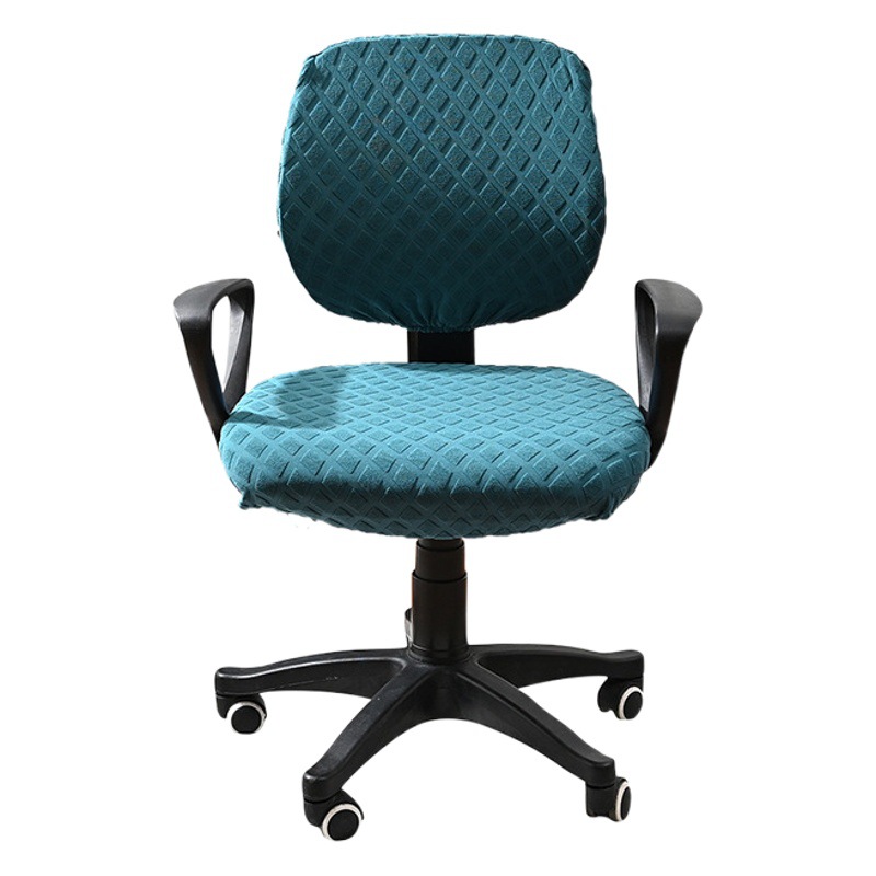 Funda para silla de oficina dividida con diamantes de jacquard elástico transfronterizo Funda para silla giratoria para ordenador de oficina en casa de color sólido europeo y americano de Amazon