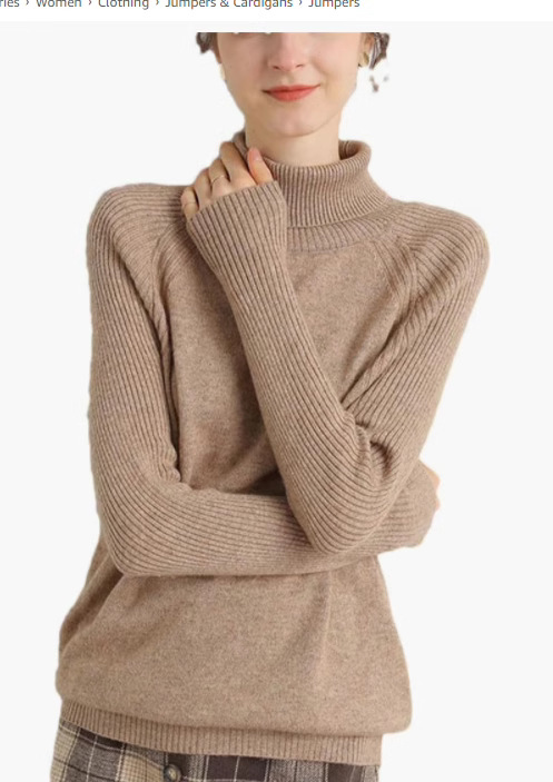 Suéter de cuello alto para mujer, estilo otoño-invierno, grueso, ajustado, adelgazante, jersey corto de punto, lana fina.
