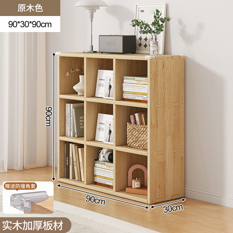 Estantería de madera maciza estante piso montado en la pared combinación celosía gabinete sala de estar de almacenamiento de pino estantería hogar corto