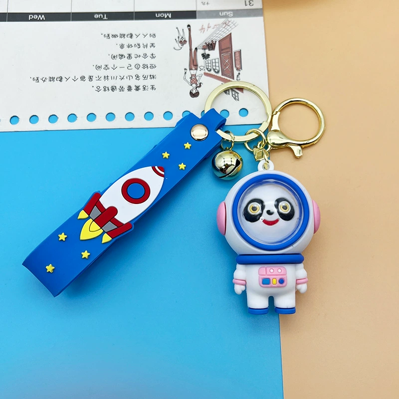 Космический астронавт, мультяшный брелок PVC, силиконовые ключи от машины, рюкзак, украшение для сумки, панда, для любимого