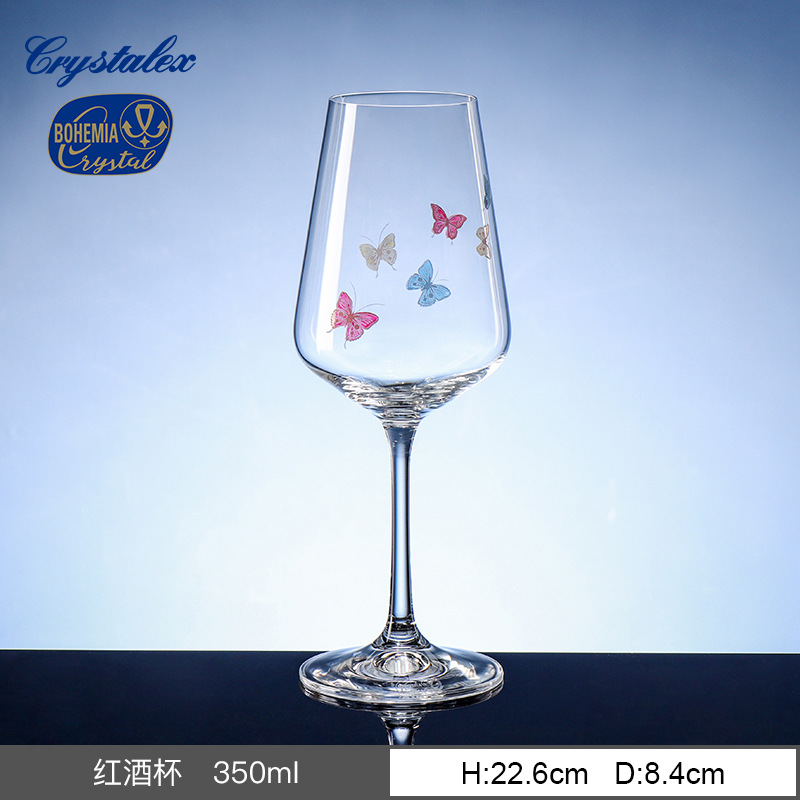 Importación checa de cristal tallado cristal tazas de vino casero mariposa de alto valor tazas de champán tazas de whisky tazas de agua