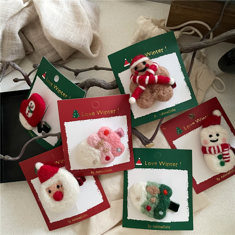 2023 Forcina Nuova Moda Carino Pupazzo di Neve Albero di Natale Vecchio Guanto Anatra Bocca Laterale Bang Clip_voghion.com