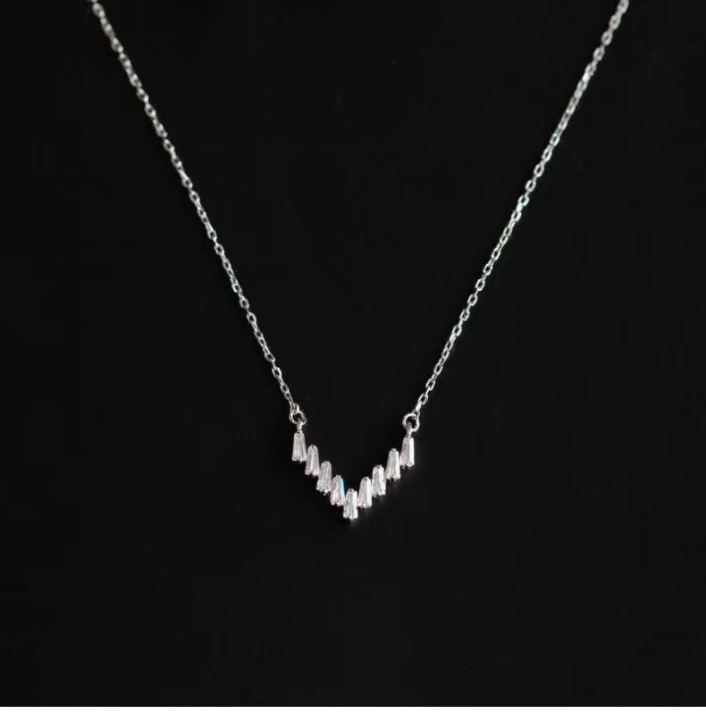 925 Sterling Silver Zircon Cable Chain Inlay Geometric Necklace display picture 7