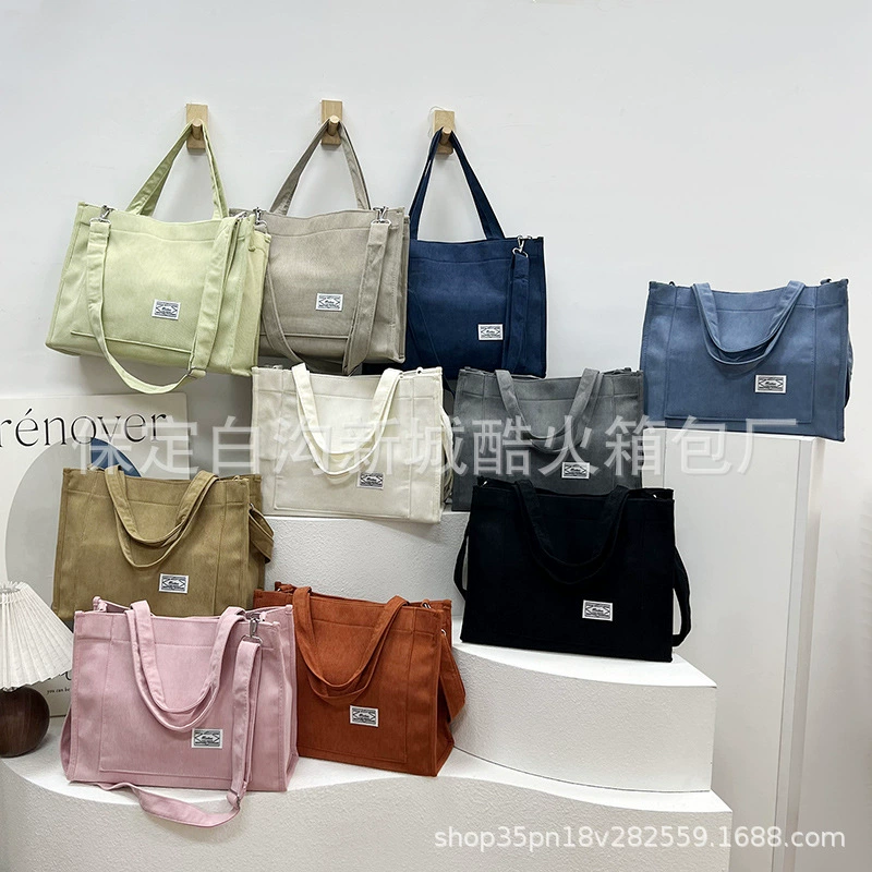 Сумка для компьютера вельветовая сумка на плечо 2024 новая сумка Tote Korean Fashion Sen сумка через плечо большая емкость