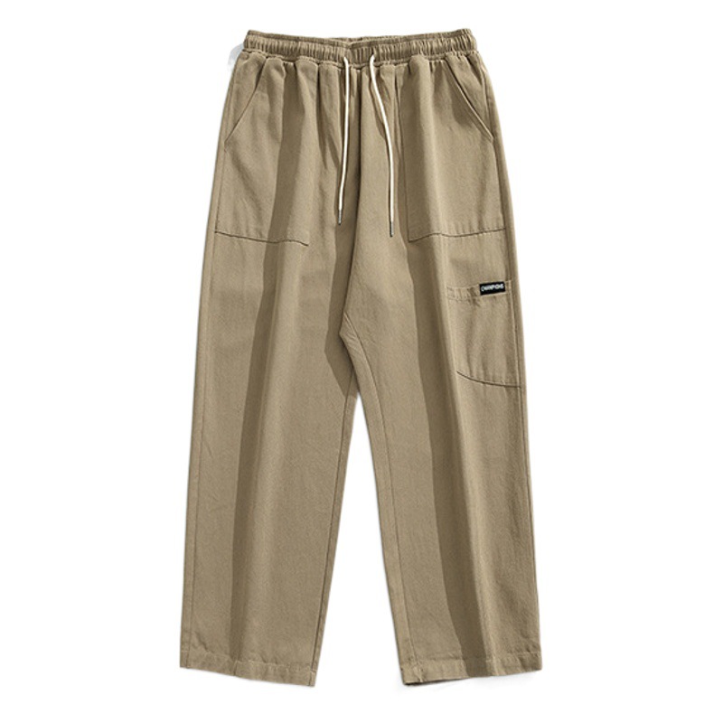 Korean Road Ropa de trabajo para hombres japoneses Pantalones casuales para hombres 2025 primavera nuevos pantalones largos sueltos con costuras de textura recta