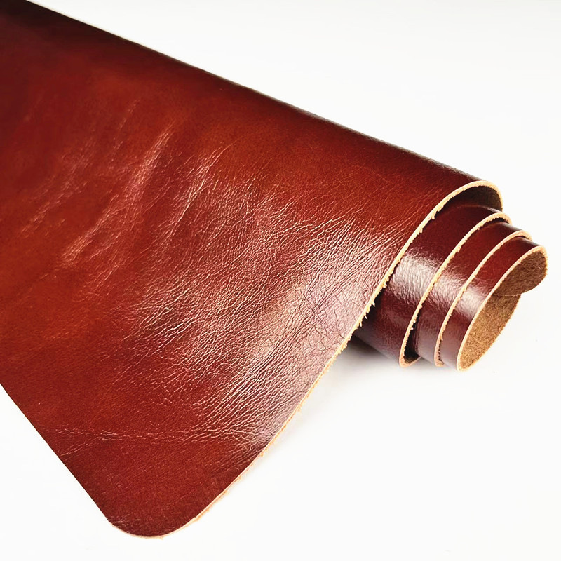 皮料头层牛皮复古蜡变色沙发座椅床头红棕整张平纹复古油蜡皮