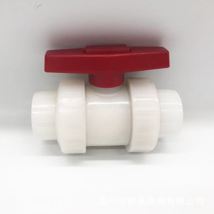 Q61F-10U DN25双由任活接塑料球阀阀门 Q61F-10S 工业级承插球阀