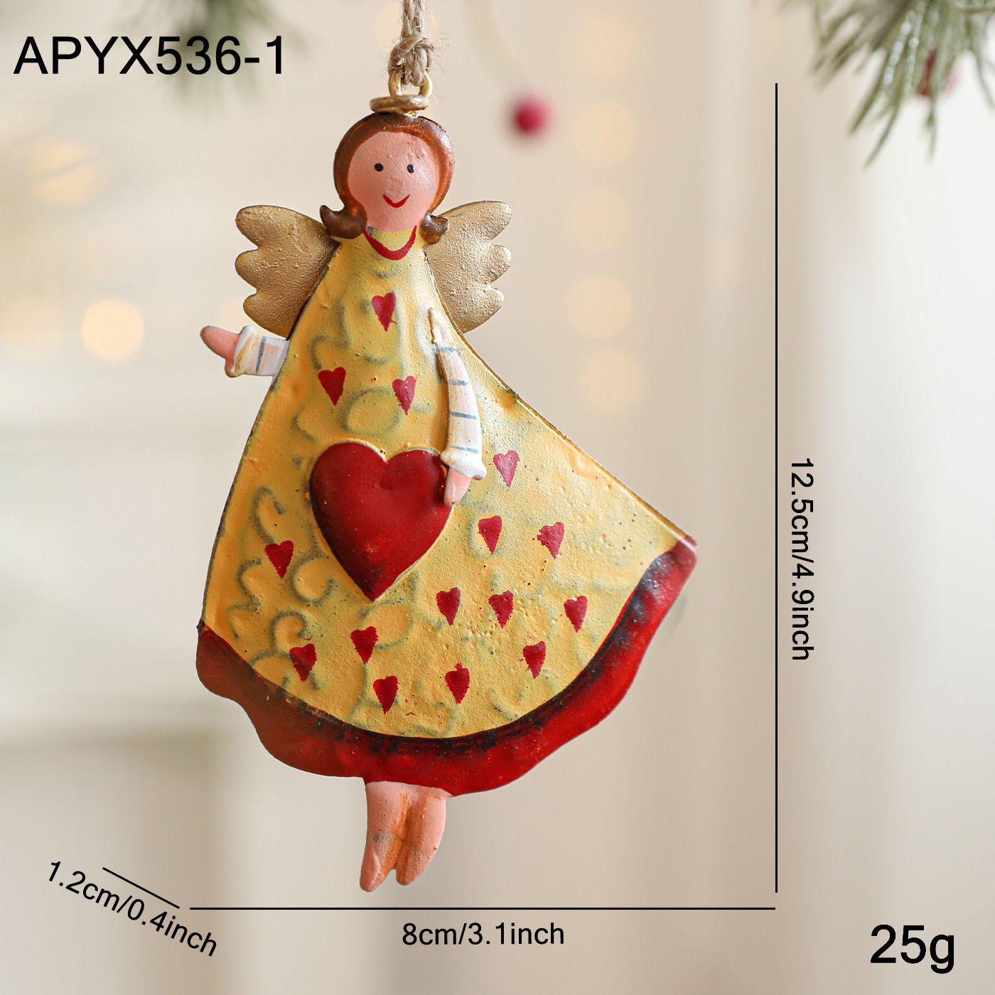 Cross-border americano rural retro hacer viejo hierro forjado Angel de Navidad chica decoración colgante decoración del árbol de Navidad colgante