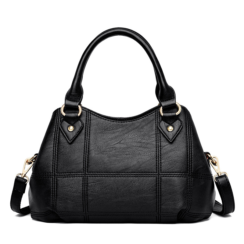 Casual women's bag middle-aged mother bag texture soft PU leather large capacity crossbody handbag_voghion.com