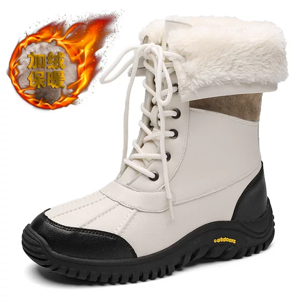 Winter new martin boots women fleece-lined warm northeast outdoor snow boots women waterproof non-slip high cotton shoes wholesale