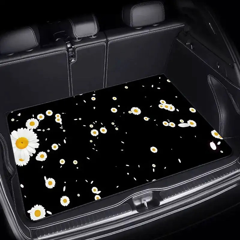 Temu's Best-Selling Trendy Sports-Style Trunk Mat, Stain-Resistant and Wear-Resistant, Suitable for All Seasons, New Car Interior Mat, New Foot Mat
