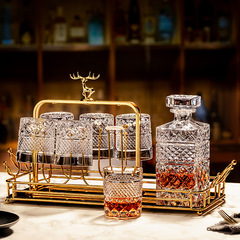 クリスタルガラス酒瓶杯セット彫刻洋杯烈酒杯家庭用酒樽酒瓶ビールマグ水杯