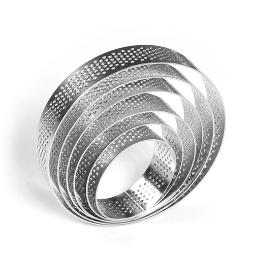 304 stainless steel tower ring with hole French cake mold laser punching cheese mousse mold baking tool DIY