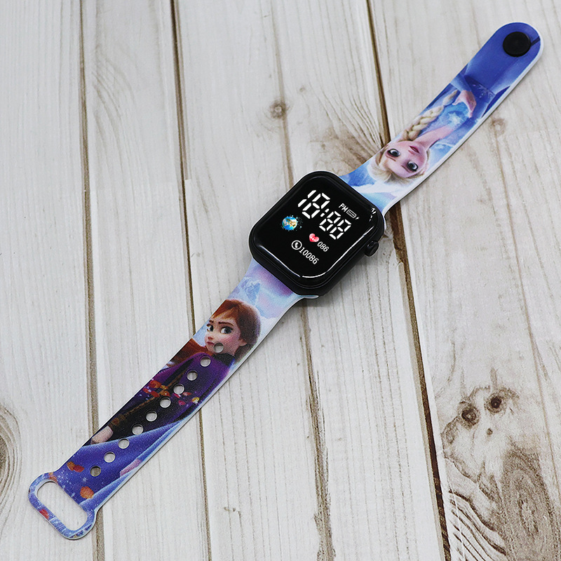 Inventario al por mayor transfronterizo nueva impresión LED tierra reloj electrónico de dibujos animados estudiantes lindos cool reloj táctil