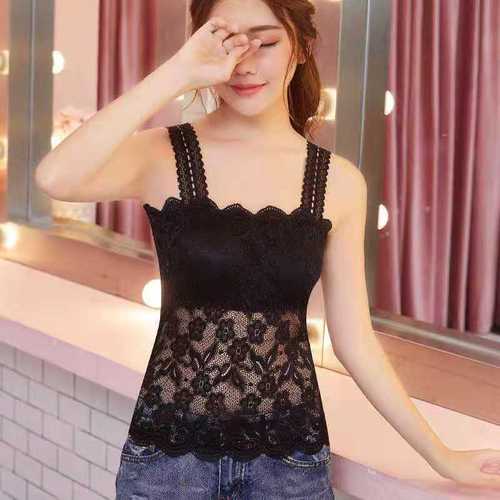 Lace underwear for women with breast pads, versatile camisole, tube top, chest wrap, bottoming, anti-exposure long bra