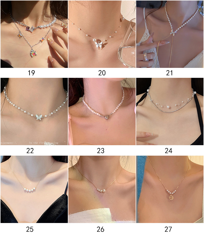 1 Piece Fashion Heart Shape Flower Imitation Pearl Plating Women's Necklace display picture 3