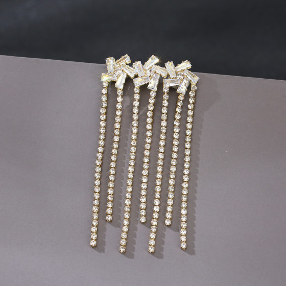 New Diamond Pearl chain with tassel hair accessories headdress Hanfu wedding dress brooch ornaments gold-plated silver jewelry accessories