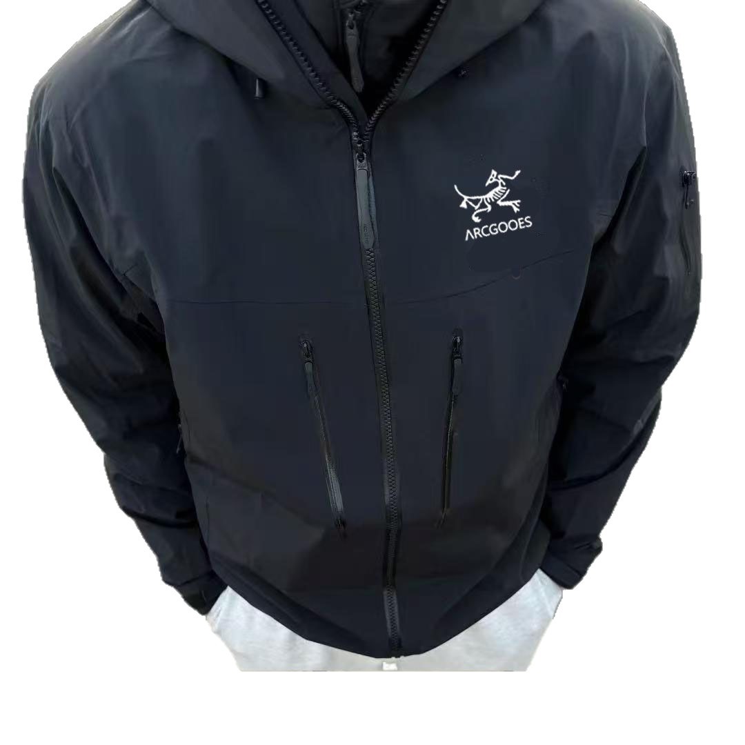 2025 nueva chaqueta encapuchada impermeable a prueba de viento chaqueta al aire libre chaqueta bordada de moda