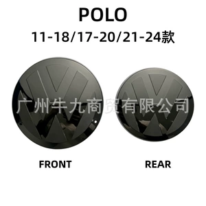Suitable for Volkswagen POLO 6R 6C, modified black covered car logo, POLO front grille logo, car front and rear logo