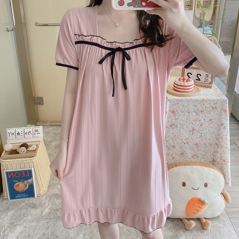Pijama de verano mujer pequeña dulce linda dama dormitorio de verano estudiantes vestidos casuales ropa para el hogar embarazada