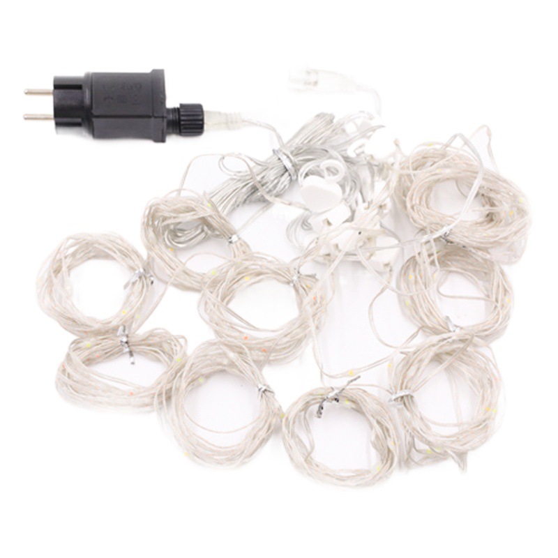 Transfronterizo nueva luz LED de color USB control remoto de ocho funciones cordón de cuero cortina de luz impermeable decoraciones de cumpleaños de Navidad cadena de luz