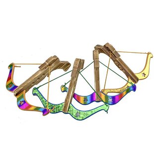 New Colorful Printed Pistol Crossbow Wooden Crossbow Shooting Kidsren's Toy Non-Lethal Outdoor Crossbow Toy