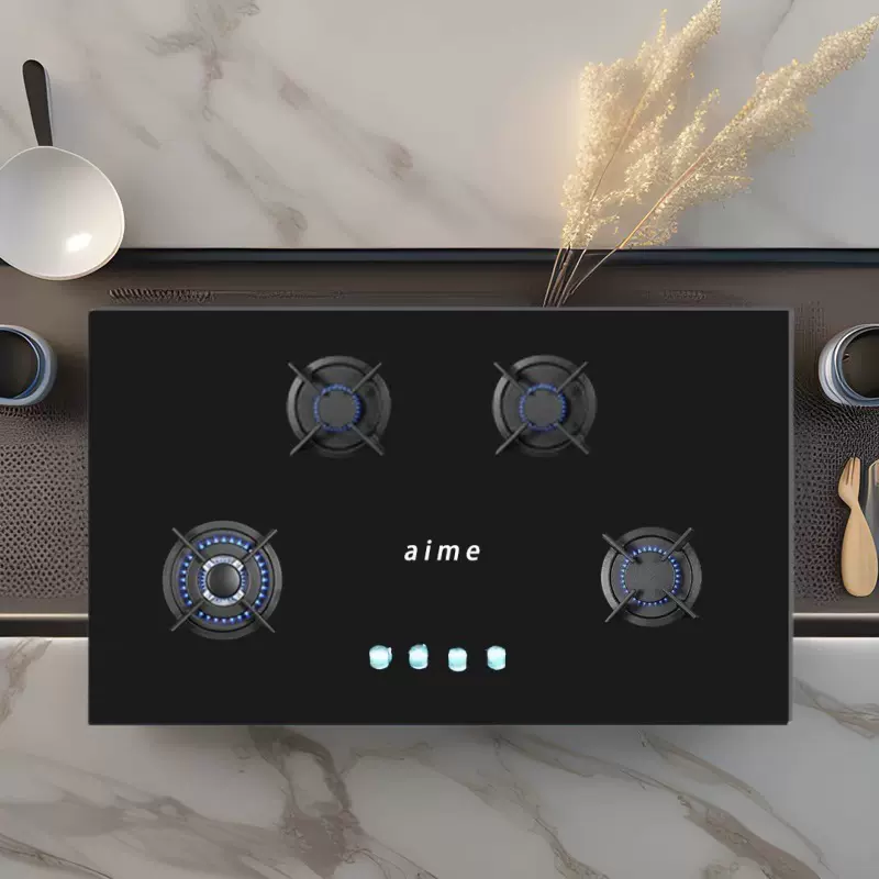 跨境批发外贸出口家用四头不锈钢燃气灶嵌入式多眼灶液化气OK灶具