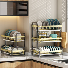 Kitchen rack dishware storage rack drain rack household multi-functional dish rack dishware storage box cupboard