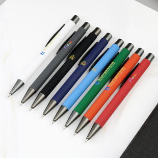 Press Metal Aluminum Rod Pen Spray Glue Ballpoint Pen Custom Printed Logo Laser Engraving Advertising Gift Pen Oil Pen Pen