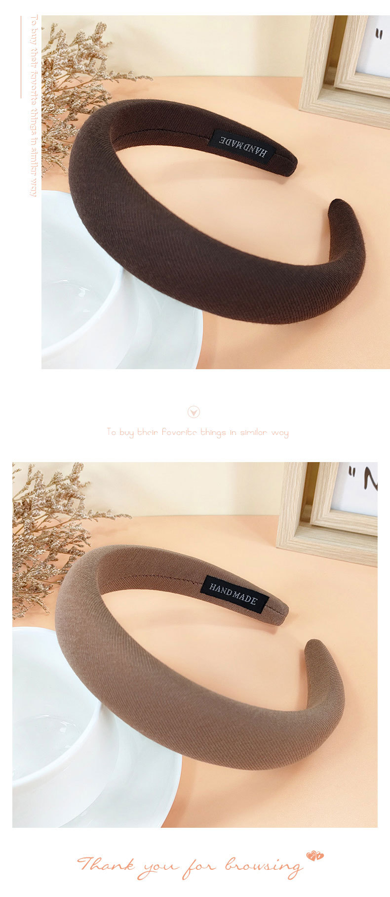 simple solid color fabric autumn and winter color sponge widebrimmed headband NHUX510081picture4