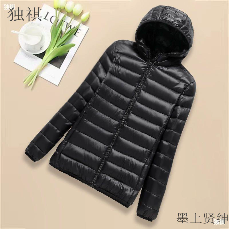 Тонкая пуховая хлопчатобумажная одежда женская короткая осенняя зимняя хлопчатобумажная одежда 2023 новая корейская версия свободной куртки с капюшоном большого размера