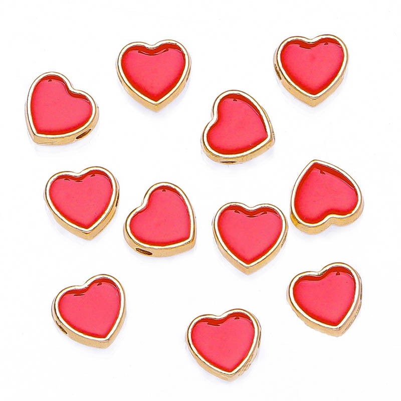 150g Weight Beads Jewelry Making Type Diameter 8mm Jewelry Making Size DIY Jewelry Accessories Classification 50 PCS/Package Quantity Alloy Material Heart Shape Pattern Plating Design Elegant, Streetwear Style 50 PCS/Package Diameter 8mm Alloy Heart Shape DIY Jewelry Accessories Beads 7