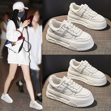 2025春季直播新款爆款百搭厚底松糕鞋百搭休闲运动板鞋真皮小白鞋