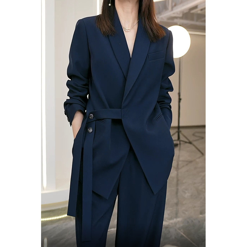 Big Sale Processing Spring & Fall Women's Suit Loose Jacket New Age-Reducing Suit Wide-Leg Pants Two-Piece Set