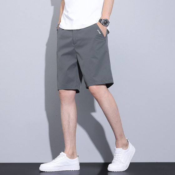 Summer New Cotton Ice Silk Shorts Boys Casual Loose All-match Five-point Medium Pants Thin Pure White Pants for Summer