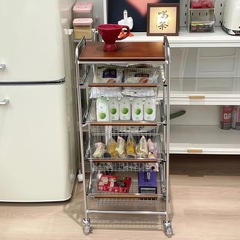 中古カート客間間食棚床置き移動キッチン野菜収納多機能家庭用サイドキャビネット