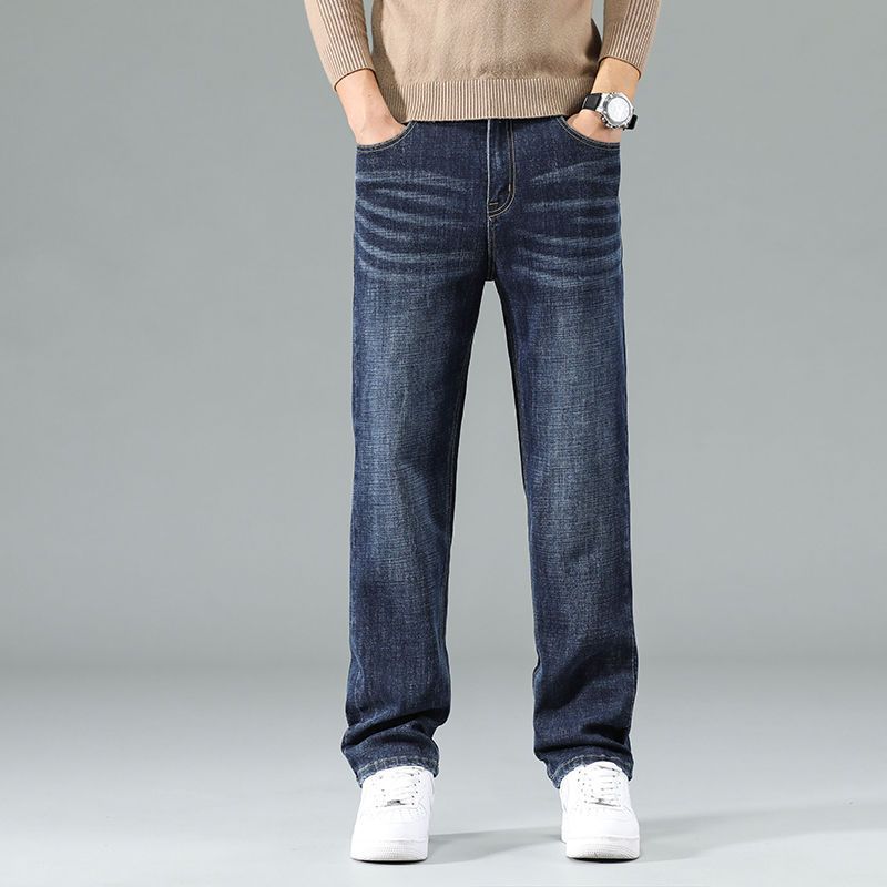 Otoño, primavera y otoño, pantalones jeans de moda para hombres, pantalones rectos largos, pantalones largos casuales para hombres, otoño y invierno