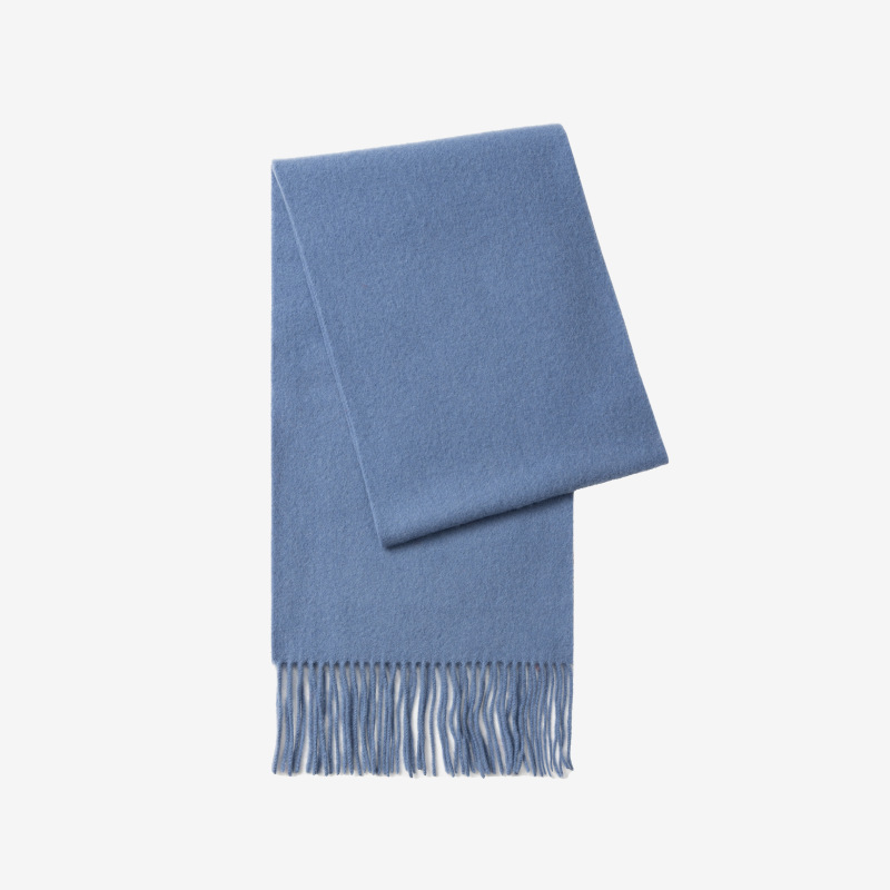 Bufanda de lana 100% de color sólido para mujer, chal de alta calidad para otoño e invierno, bufanda gruesa, esponjosa y cálida de todo fósforo al por mayor