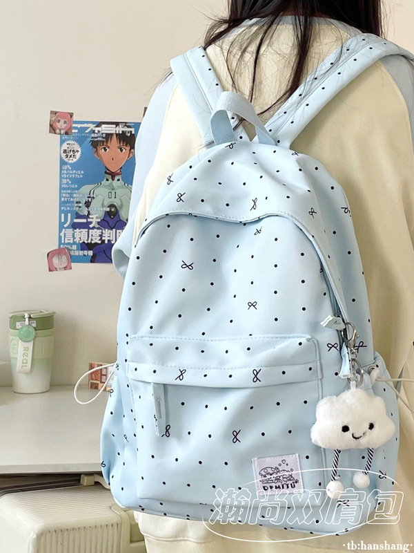 书包初中女生少女心波点蝴蝶结百搭高颜值小学生双肩包女2025新款|undefined