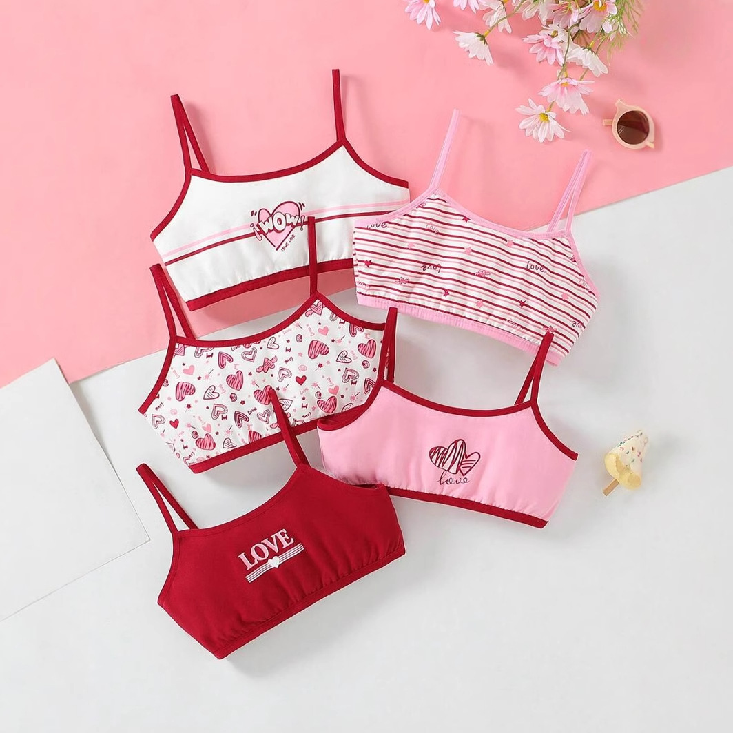 Ropa interior para niñas etapa 1 Chaleco para niñas de 9 a 12 años durante el desarrollo Chaleco de algodón para niñas de escuela primaria