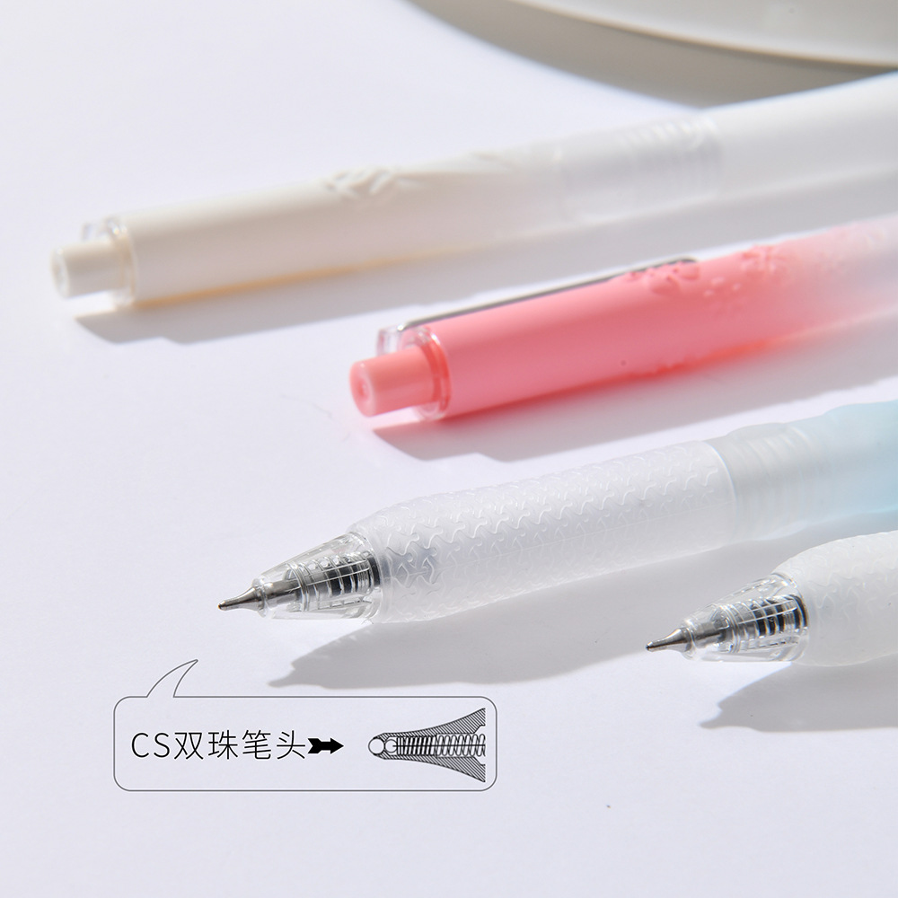 晨兮3D立体浮雕笔带香味墨水CS双珠笔头按动中性笔速干水性笔-阿里巴巴