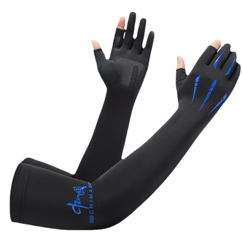 Guantes de protección solar de seda de hielo de verano para hombres de dos dedos de hielo oversleeve uv brazo de protección del brazo oversleeve guantes delgados al aire libre