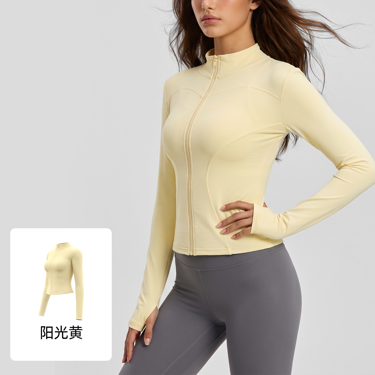 Ropa Deportiva Juyitang, Prendas Exteriores Ajustadas y Moldeadoras de Manga Larga para Yoga, Running, Fitness y Deportes para Mujer