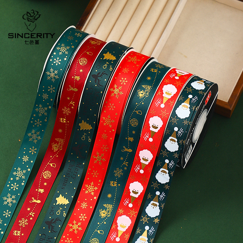 Flores de Navidad decoración cinta roja verde Nochebuena regalo caja de regalo cinta hecha a mano DIY cinta