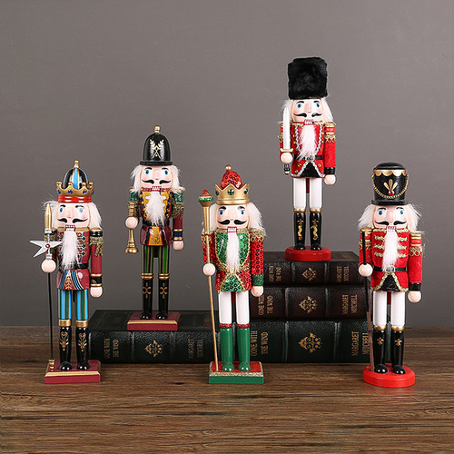 New Walnut Nutcracker Figurine Puppet Children's Toy Festival Gift Window Desk Ornament King Soldier Doll
